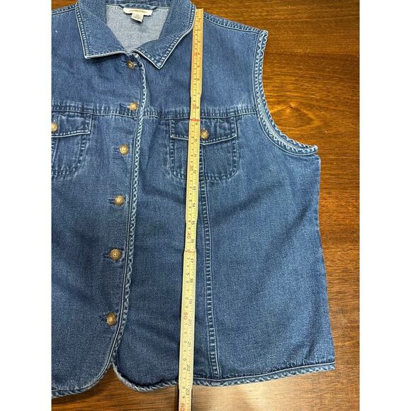 VTG Talbots Denim Top Women XL Y2K Clueless Grunge Coquette Festival Feminine - Picture 5 of 8
